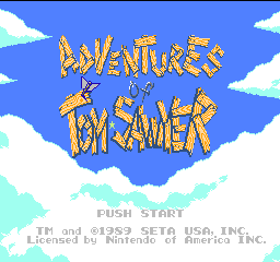 Adventures of Tom Sawyer title screen for NES